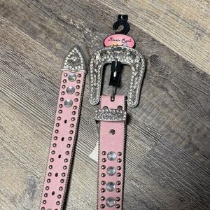 Blazin Roxx Pink Rhinestone Western Belt with Stud Accents
